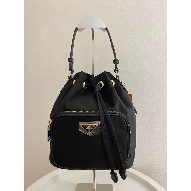 prada nylon bucket bag