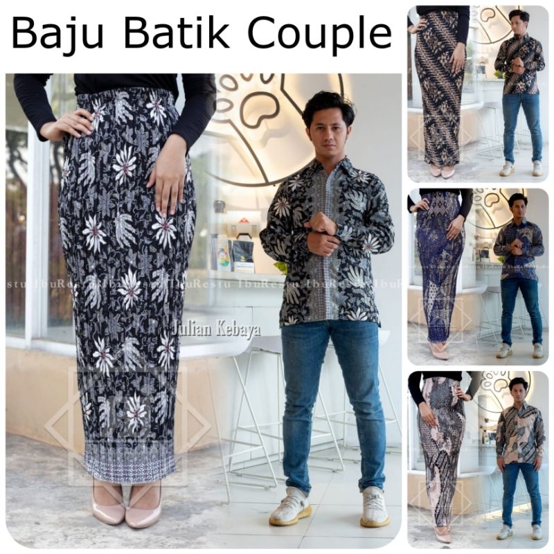 COUPLE BATIK / BAJU BATIK COUPLE / ROK PLISKET COUPLE KEMEJA BATIK MODERN / KEBAYA COUPLE