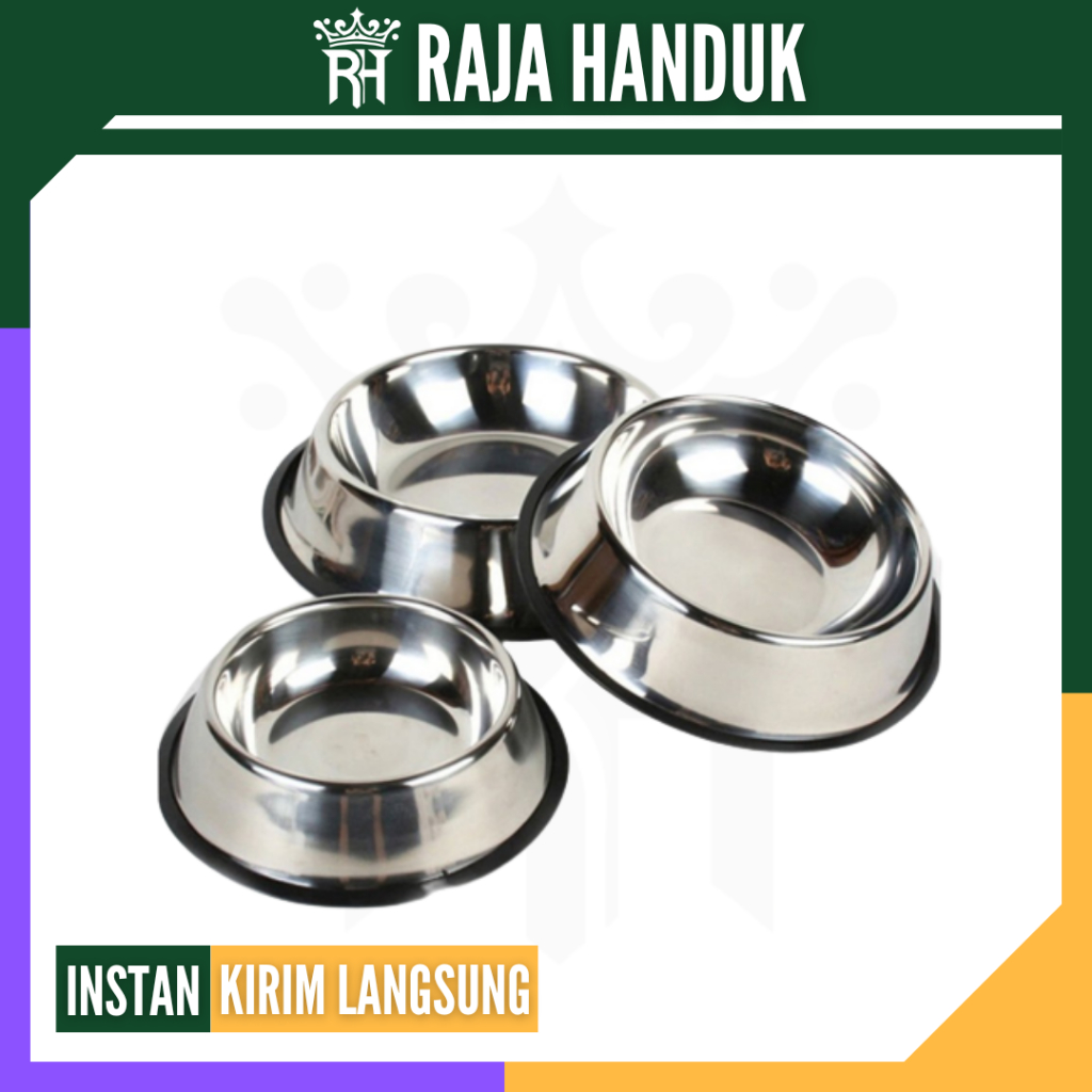RH GROSIR: Tempat Makan Stainless Ukuran S / Wadah Pakan Kucing & Anjing Murah
