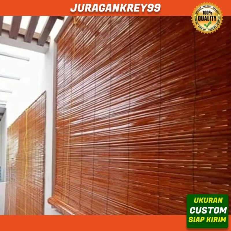 krey bambu gulung ukuran 2x3m outdoor anti tampias tahan panas BONUS SUVENIR