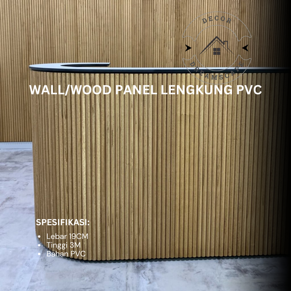 3M X 19CM Wall/Wood Panel WPC VPC Lengkung Premium Termurah dan Lengkap