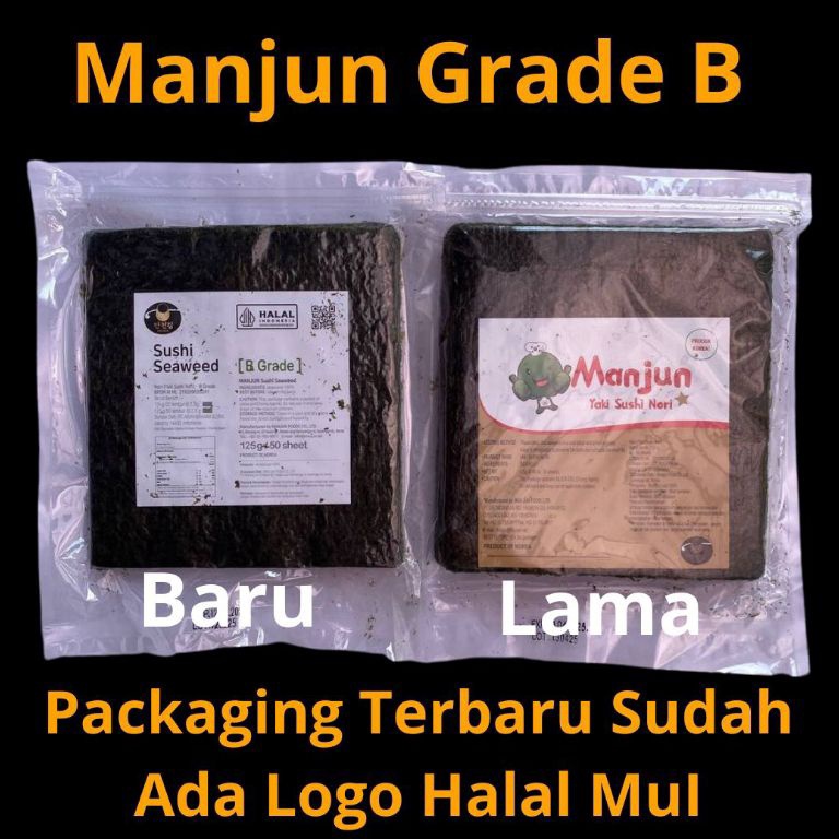 

L@@ri3 Nori Rumput Laut Manjun 1 Pack (50s) - Manjun Seaweed - Nori Sushi Halal Kualitas Oke