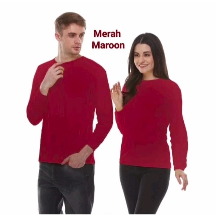 Kaos polos Panjang MERAH MAROON / oblong polos pria panjang / kaos polos murah / winstar polos /KAOS