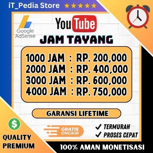 SPESIAL 4000 JAM TAYANG 100% LOLOS MONETISASI