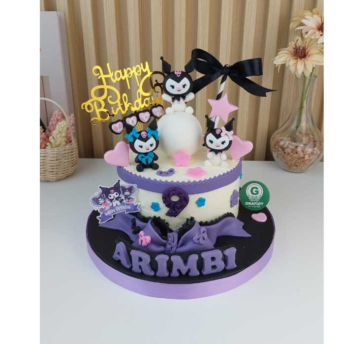 

CAKE TEMA KUROMI UK 15CM / KUE ULANG TAHUN CUSTOME