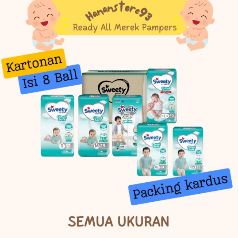 Sweety Silver Karton pampers (Isi 8 Ball)