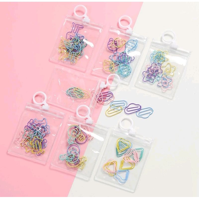 

Penjepit Kertas, PaperClip, Pudh Pin Set 10pcs Free Pouch