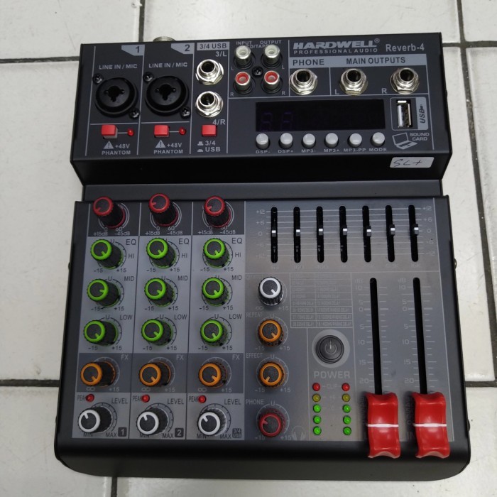 mixer hardwell 4 channel Riverb 4 mixer audio hardwell usb, bluetooth original.