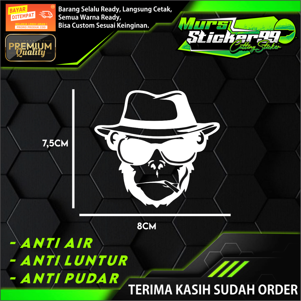 Sticker Cutting KEPALA MONYET KEREN+ROKOK AN viral