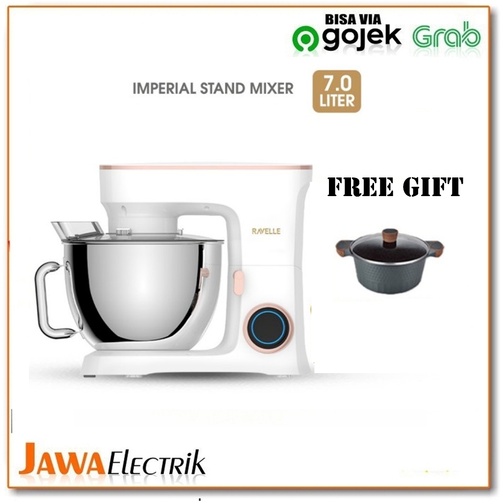 RAVELLE Stand Mixer 7L Imperial Electric Mixer - Dinasty White