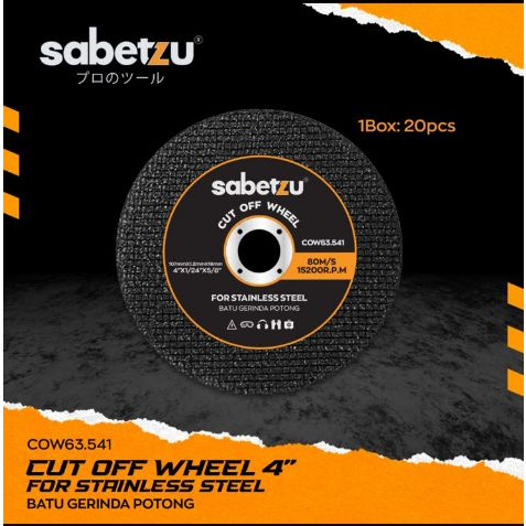 Sabetzu mata gerinda batu potong besi 4inch varian hijau hitam cut off wheel 4"stainless - Mata geri