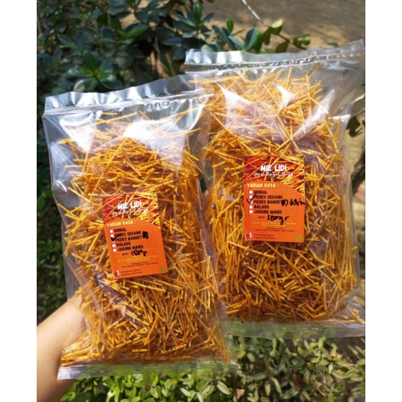 

Mie Lidi | 150 Gram | Cemilan Gurih Renyah Request Rasa Sesuai Selera