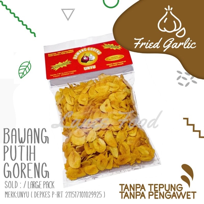 

Bawang Putih Goreng UNYU TANPA Tepung TANPA Pengawet Lanes Food
