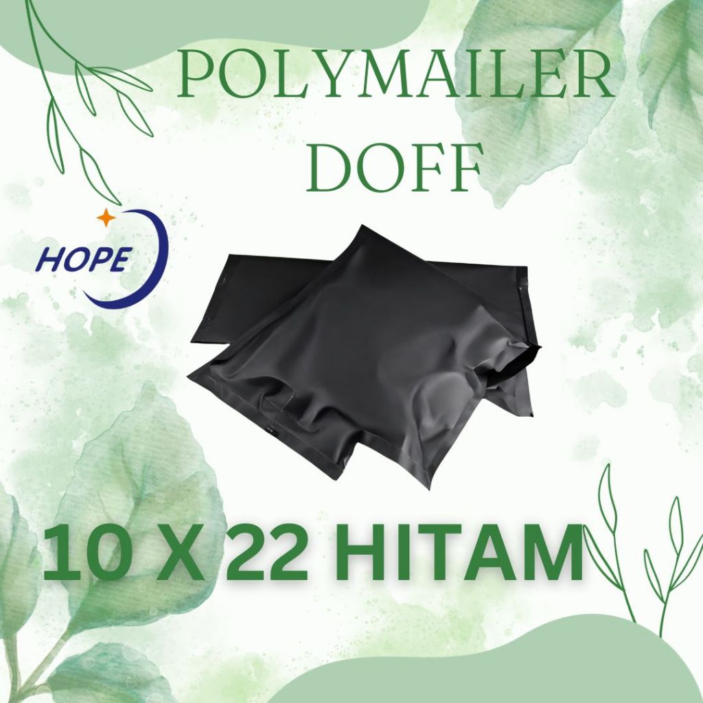 

Kantong Plastik Packing / Polymailer / Plastik Olshop Hitam D bahan HDPE 10 X 22 DOFF