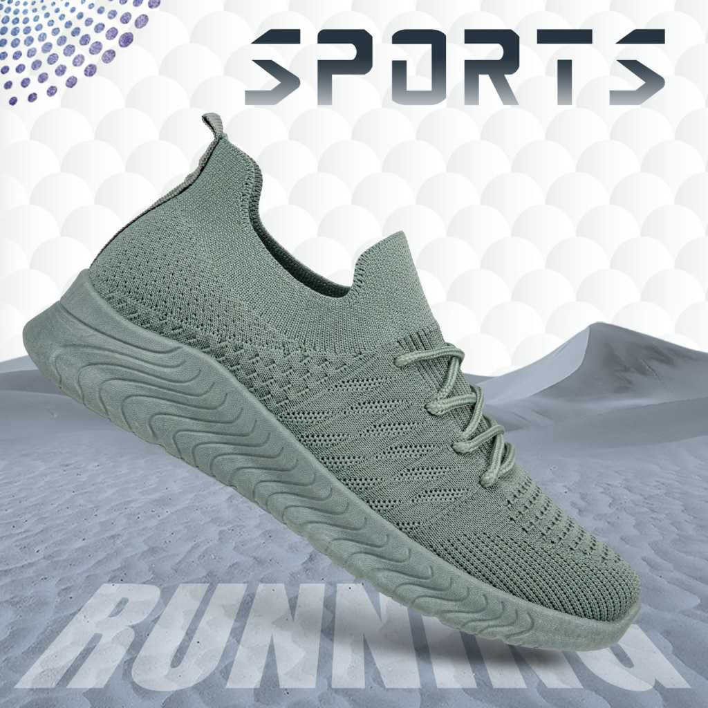 	 Sepatu Olahraga Wanita Pakai Tali Sepatu Sneakers Running Sport Shoes Sepatu Lari Fashion Wanita Rajut Elegan Warna SLT1115-W	