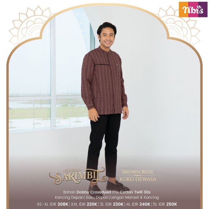 CUCI GUDANG koko Nibras chesa brown/ koko lengan panjang/ atasan cowok Nibras termurah