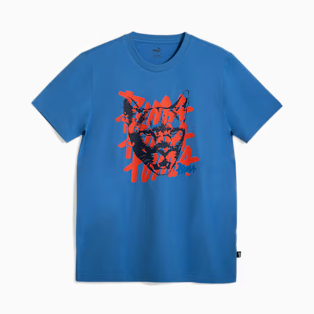 Kaos Casual Pria Graphic Cat Tee Dusky Blue 681715 45