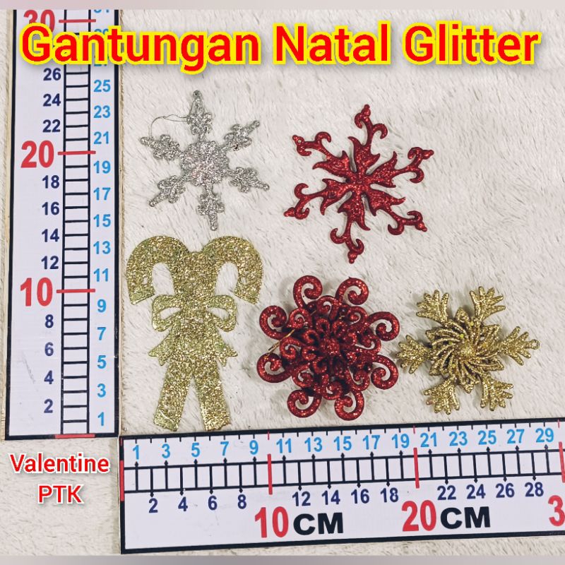 Acc Natal | Accessories Natal | Aksesoris Natal | Gantungan Pohon Natal Salju Glitter | Ornamen Nata