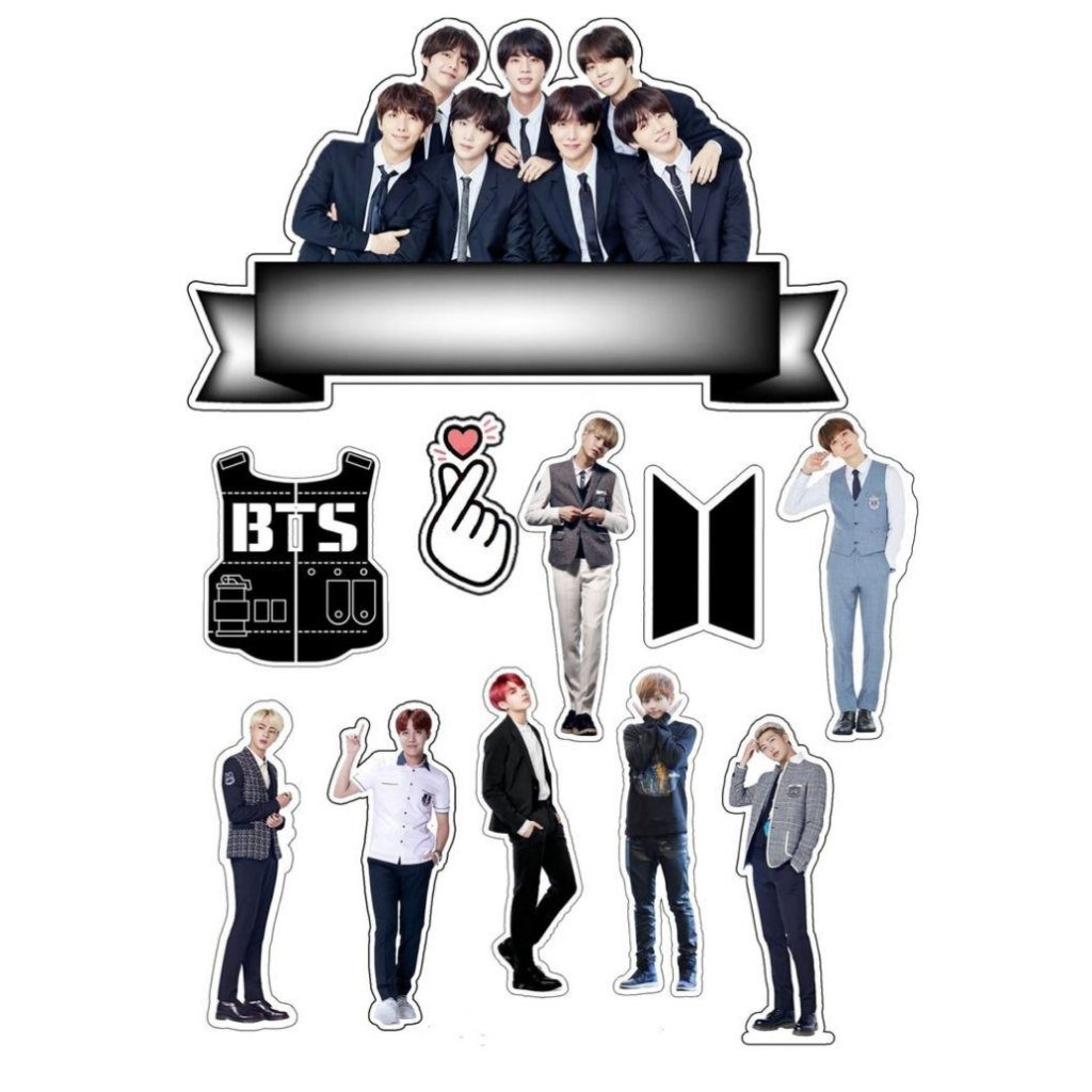 Topper Cake Ultah Karakter BTS kpop