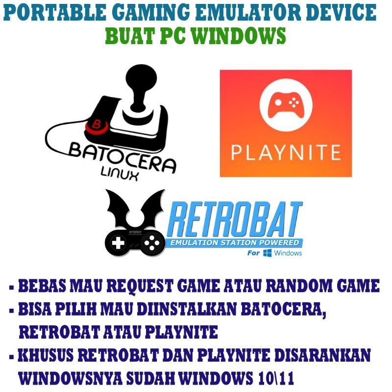Flashdisk Gaming Emulator Portable - Batocera, Retrobat, Playnite
