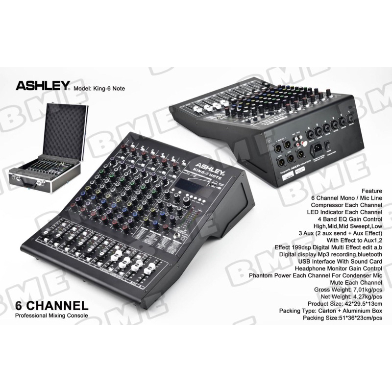 MIXER AUDIO ASHLEY KING 6 NOTE / KING 6NOTE / KING6NOTE ORIGINAL 6CHNL
