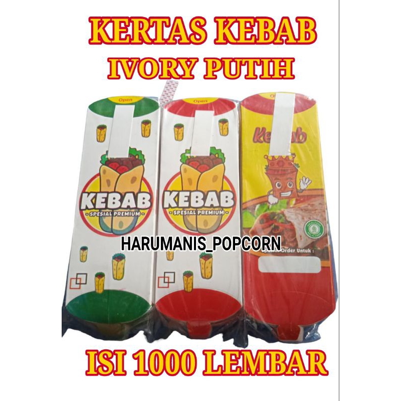 

1000 Lembar kertas kebab / Bungkus kebab / Kemasan kebab ivory putih