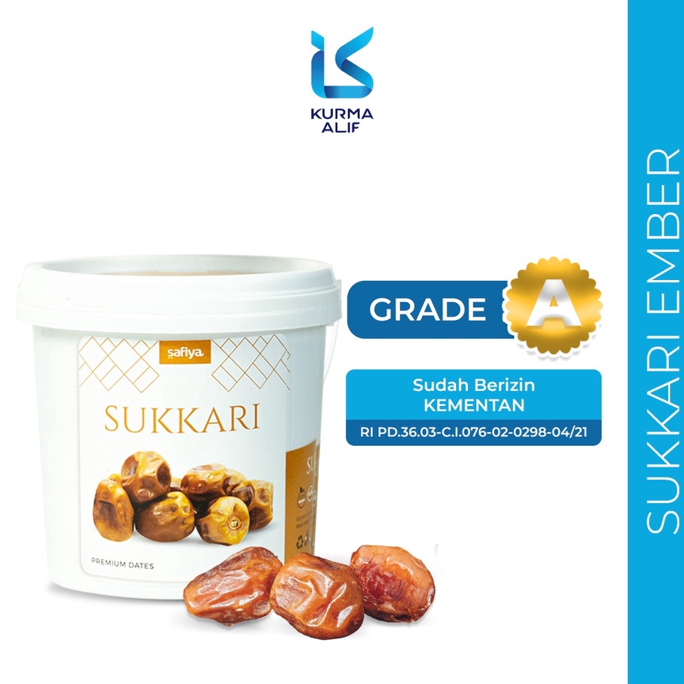 

[✽O12$] Kurma Sukari Ember 850 gr Safiya Original Product Terkece