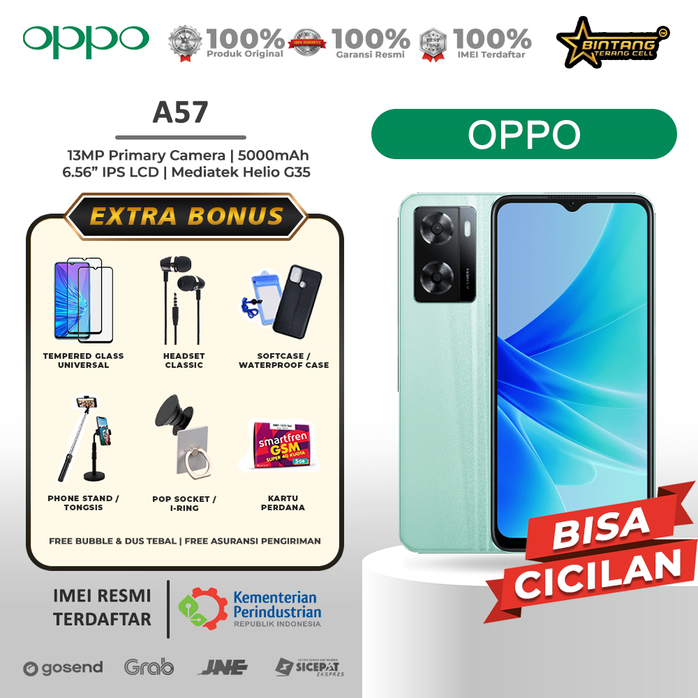 [promo]Handphone Oppo A57 OPPO A57 ram 4/64gb extended 4gb - 4/128gb up to 8Gb/128Gb Garansi Resmi 1