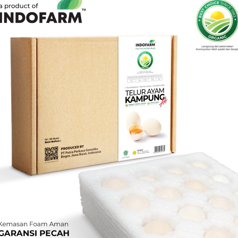 

SNYY8804 ORIGINAL% Telur Ayam Kampung Asli (Omega) isi 20 butir - INDOFARM ™/