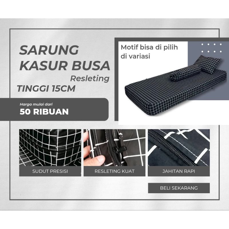 (MURAH BANGET) Sarung kasur busa resleting ukuran 90x200 sampai 200x200 urung kasur , sarung kasur b