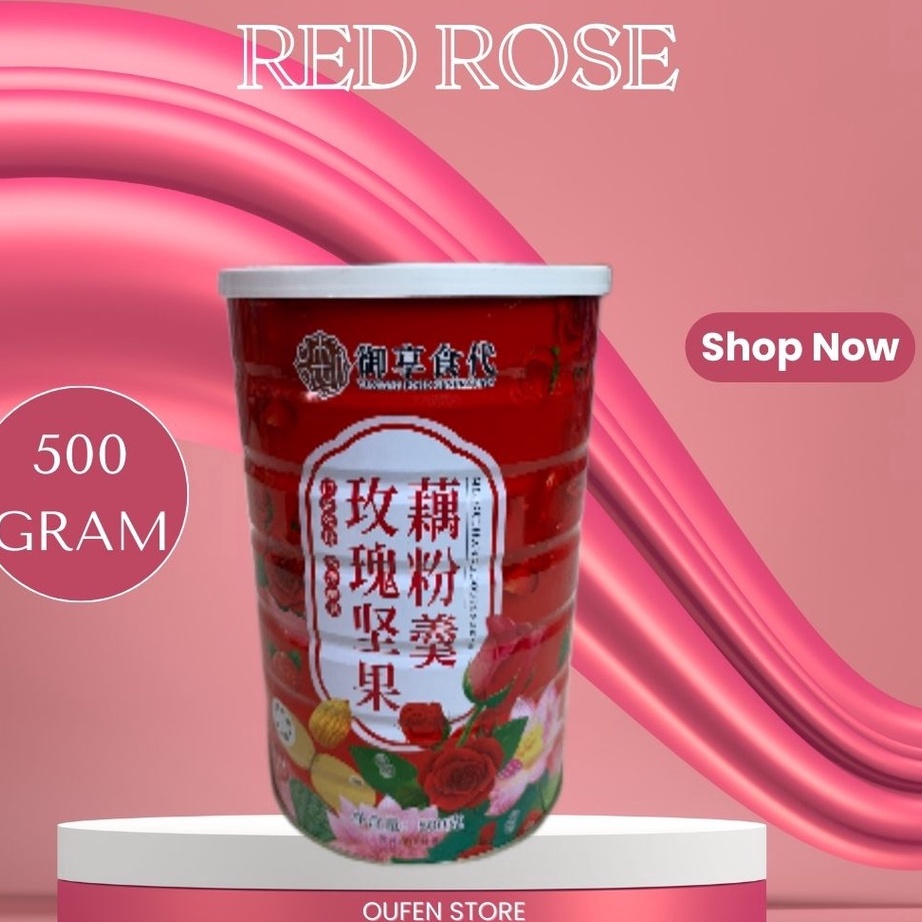 

TJVS3279 (V44859) Ou Fen Lotus root powder bubuk akar teratai VARIAN RED ROSE COLLAGEN makanan sarapan diet sehat 500g