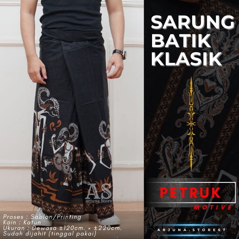 Original Sarung Batik Wayang Petruk Sarung Kang Santri Pria Dewasa.