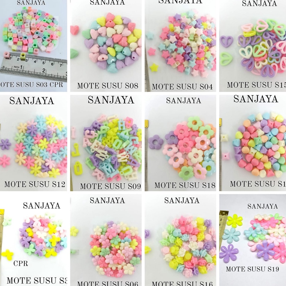 Mote Susu / Manik Susu / Manik Pastel / Mote Doff Bahan Akrilik Untuk Kerajinan Diy / Mote Susu Moti