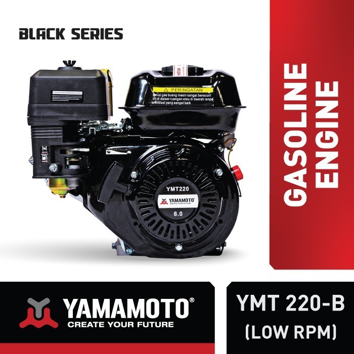 Mesin Penggerak Bensin YAMAMOTO Black Series 8 HP YMT 220-B Putaran Lambat