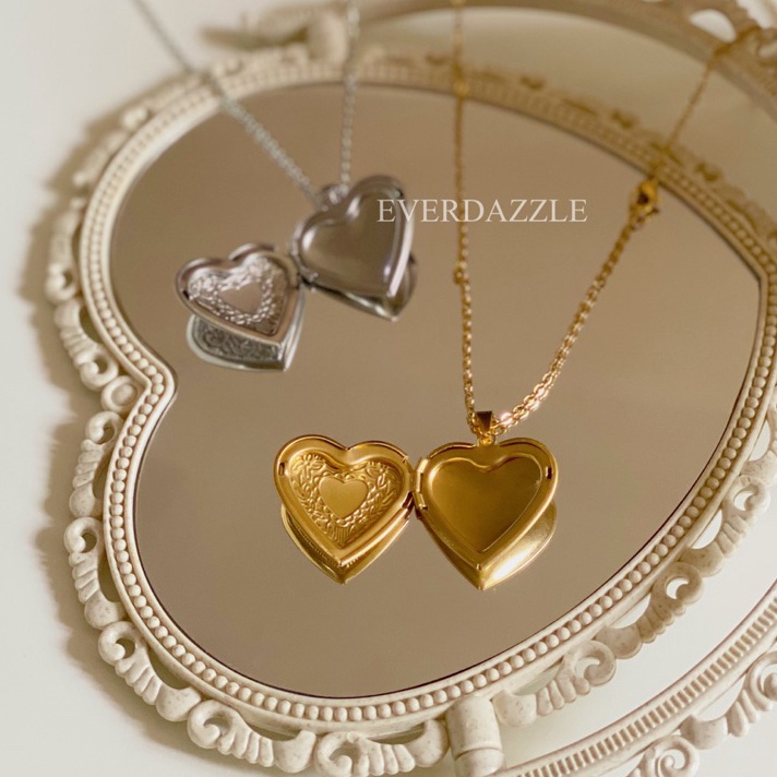 FYP Evezzle - GILMORE Heart Locket Necklace | coquette style necklace | ANTI KARAT ヹ