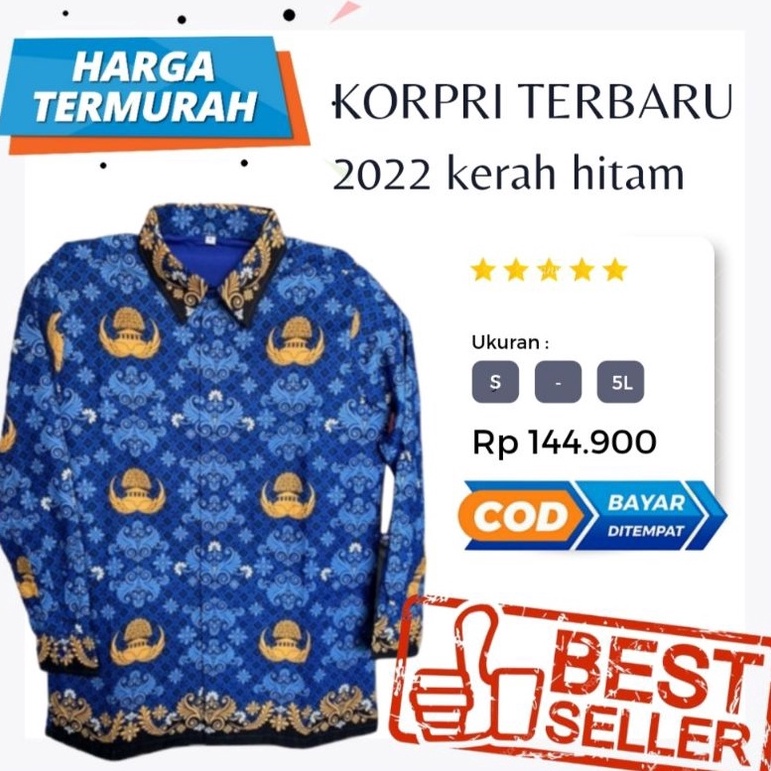 ➘ Baju korpri terbaru 2022 / Korpri Kerah Hitam / baju korpri pria / baju korpri wanita / seragam ko