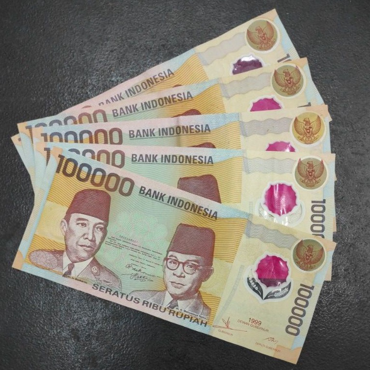 Gebyar promo UANG POLYMER INDO 100000 IDR TAHUN 1999