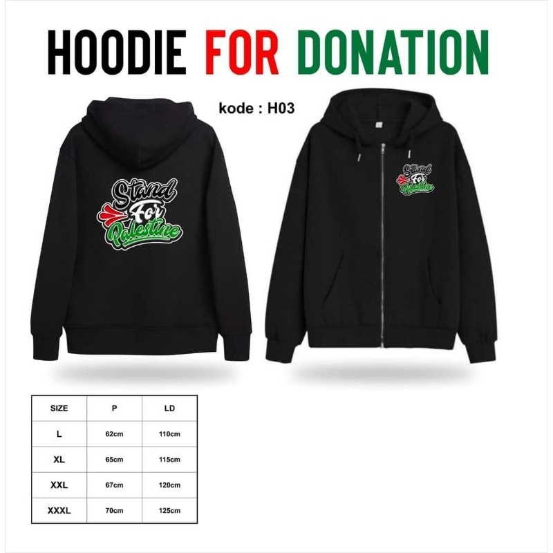 Hoodie / Jaket Palestina donasi