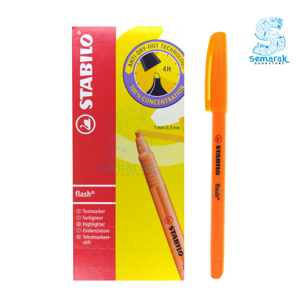 

Stabilo Flash Highlighter - 555/54 Orange [1 Pack / 10 Pcs]