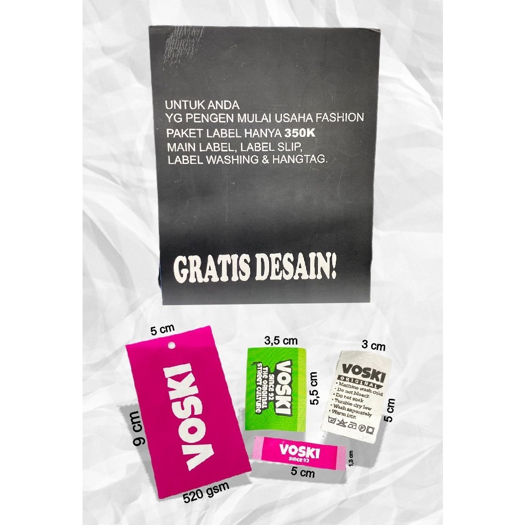 

[TERMURAH] Paket Usaha Hangtag, Main Label, Label Slip, Label Washing/Label Murah/Hangtag Murah/Hangtag Label Grosir/Label Murah Bandung