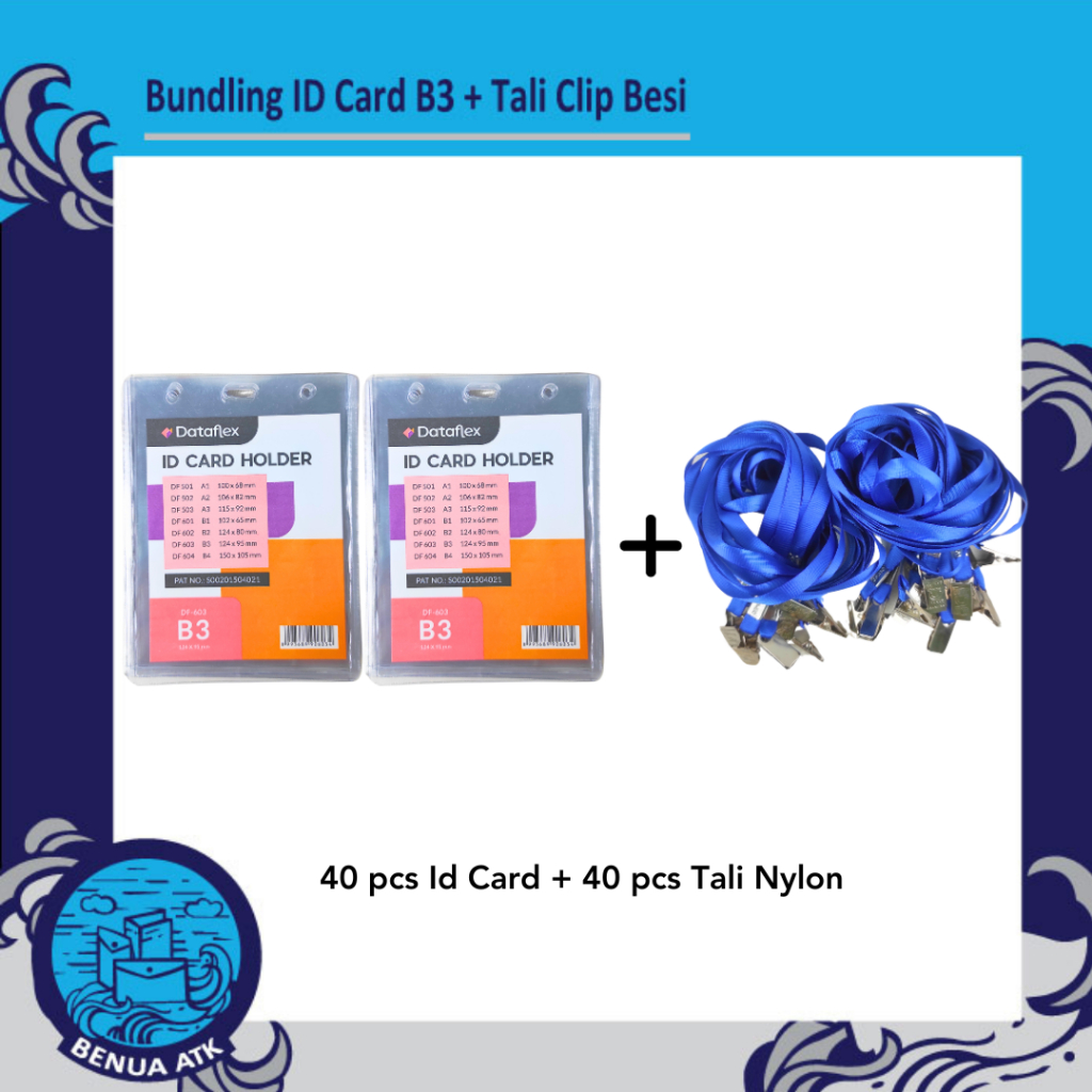 

BUNDLING ID Card Holder B3 + Tali Nylon Clip Besi - NYL