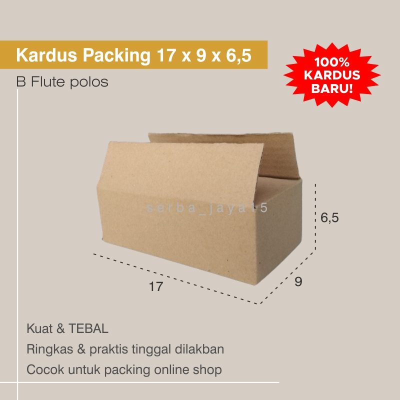 

KARDUS 17x9x6 BOX KARTON B-FLUTE POLOS PACKING OLSHOP