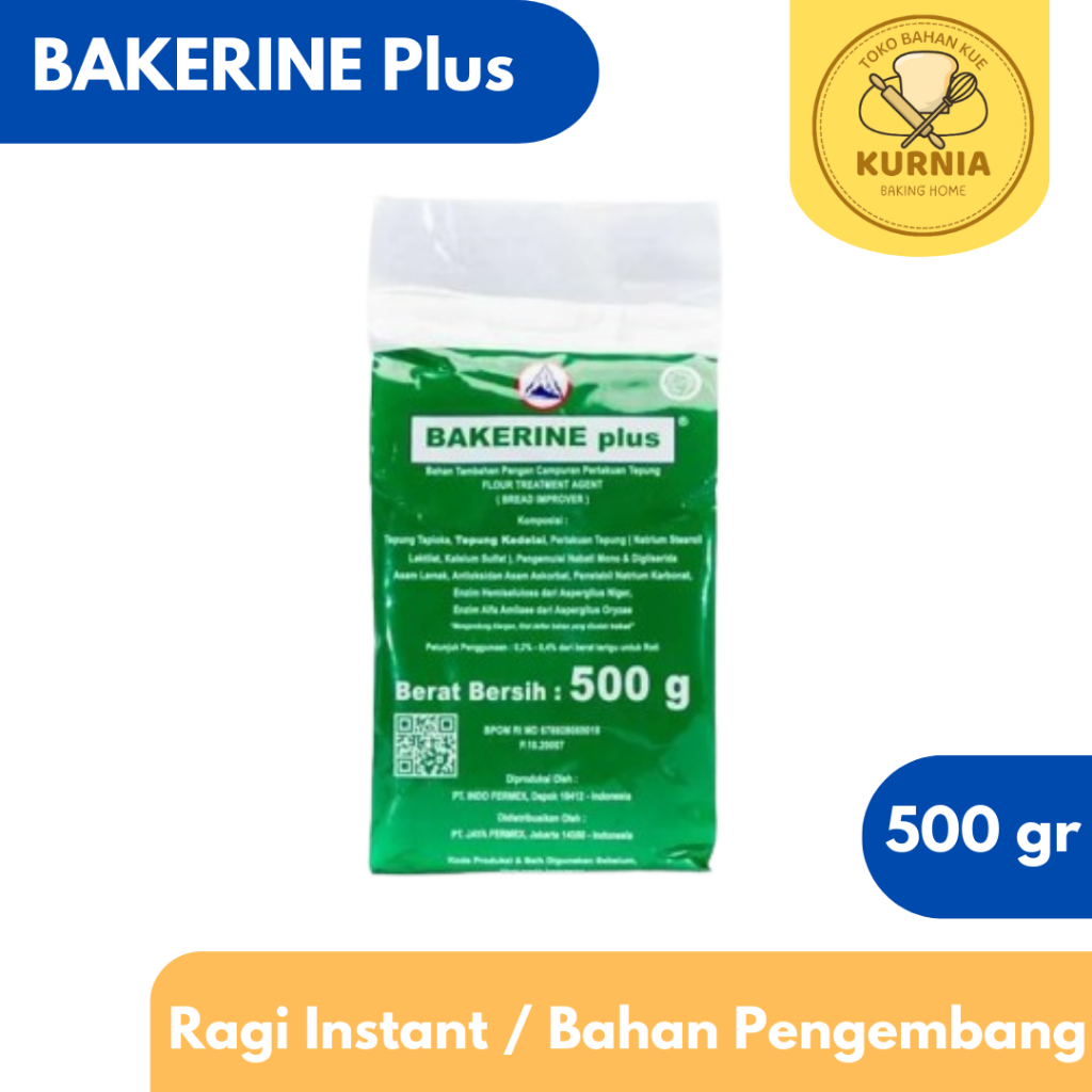 

BAKERINE PLUS RAGI INSTANT | BAHAN PENGEMBANG KUE KEMASAN 500gr