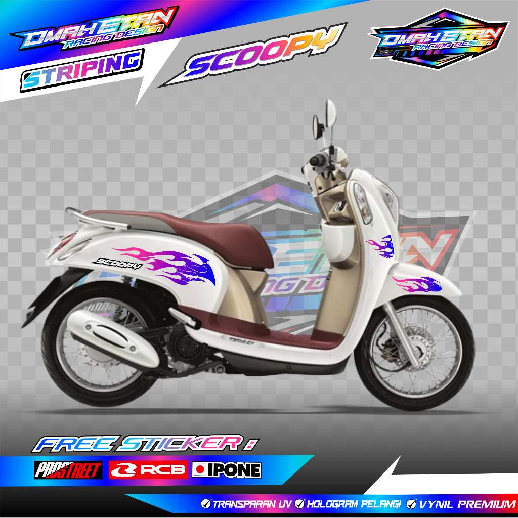 STRIPING VARIASI HONDA SCOOPY 2016 DESAIN API / STICKER LIST MOTOR SCOOPY 2016