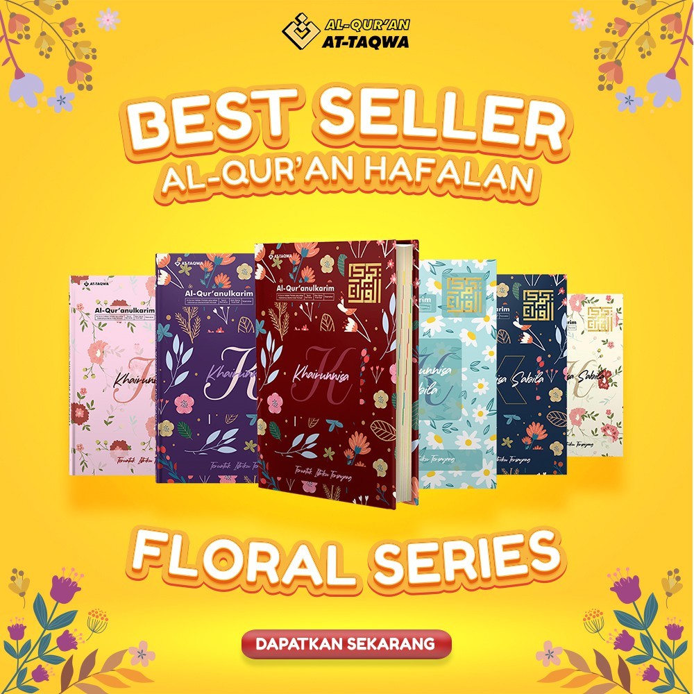 Al Quran Attaqwa Custom Nama Floral Series Ukuran A4 Gratis Juz Amma