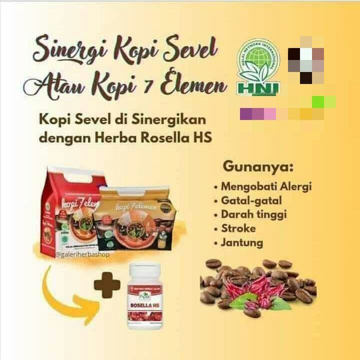 

kopi sevel di sinergikan dengan herba rosella hs hni