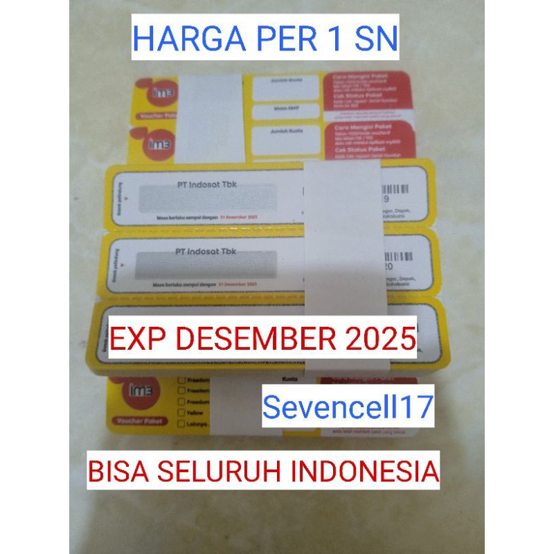 VCR KOSONG  INDOSAT BISA SELURUH INDONESIA Exp DES 2025 (MURAH)