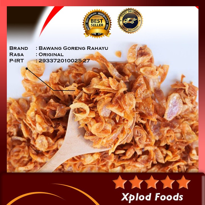 

Bawang Goreng Asli Kemasan 100 Gram Tanpa Tepung Premium Krispi Brambang Goreng Halal