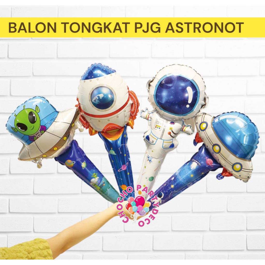 Balon TONGKAT ASTRONOT PANJANG / Balon Foil Asrtronot Ufo Roket Planet Space