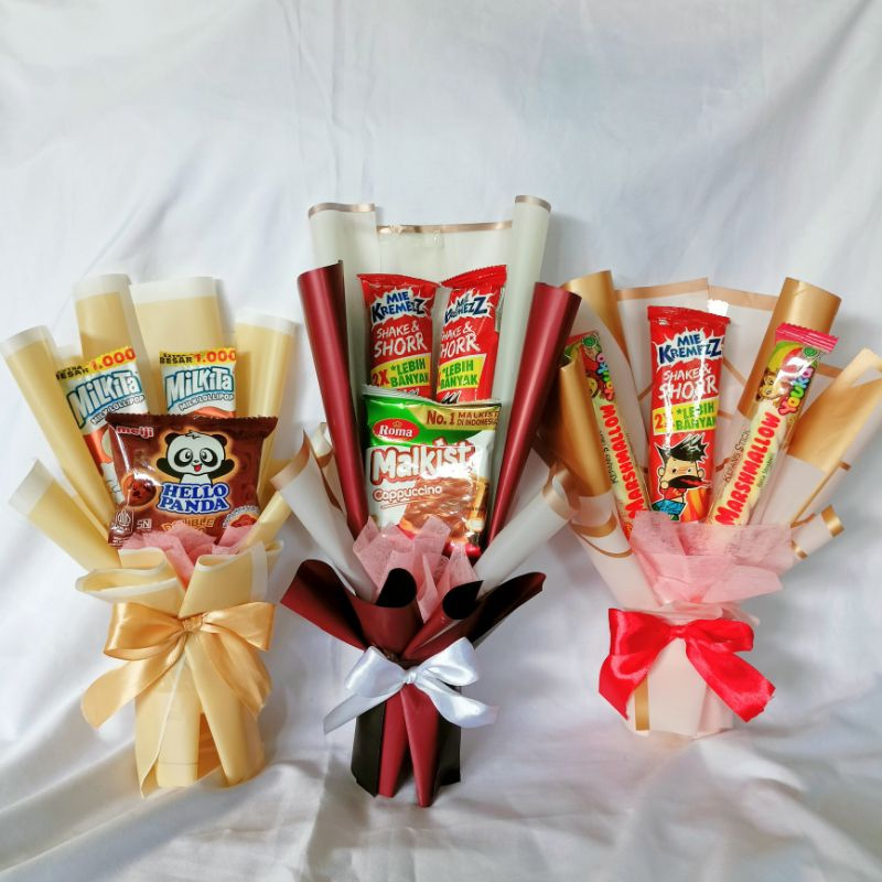 Bouquet Mini Makanan/ Buket Snack Mini / Snack Buket Lebaran Thr